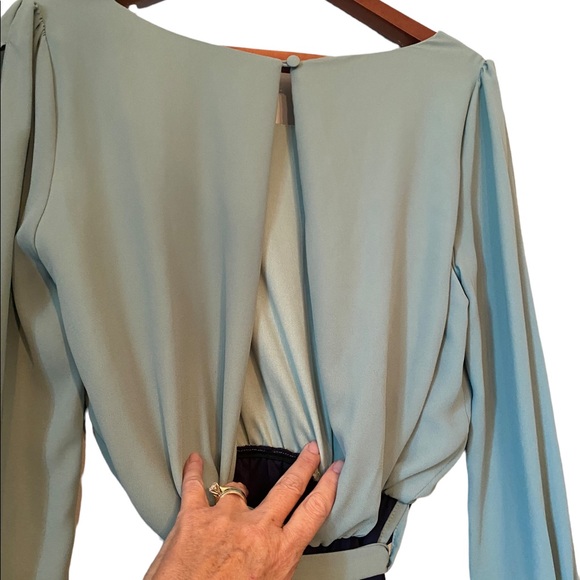 Hot & Delicious Green and Blue Long Sleeved Dress - Picture 7 of 13